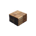 Interlocking Deck Tiles Checker Pattern, Square Acacia Hardwood Outdoor Flooring For Patio, Bancony, Pool Side HouseOfZazla