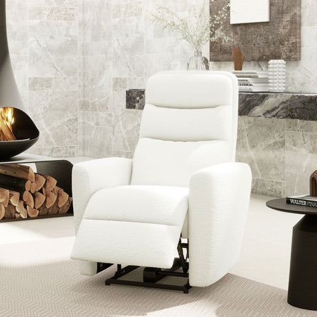Bloomy - High Back Power Recliner Motion Chair - Chiffon White HouseOfZazla