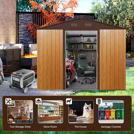 Outdoor Metal Storage Shed With Floor Base HouseOfZazla