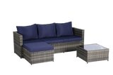 2 Pieces Patio Furniture Set, Outdoor Woven Sectional L-Shaped Patio Furniture