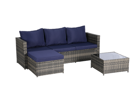 2 Pieces Patio Furniture Set, Outdoor Woven Sectional L-Shaped Patio Furniture HouseOfZazla
