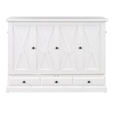 Solid Pine Murphy Bed Chest Cube Cabinet Bed With Charging Station And Large Storage Drawer For Home Office Or Small Room