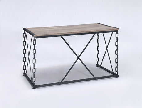 Jodie Console Table Rustic Oak / Antique Black HouseOfZazla