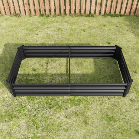 Raised Garden Bed Outdoor 6×3×1 ft Metal Raised Rectangle Planter Bed HouseOfZazla
