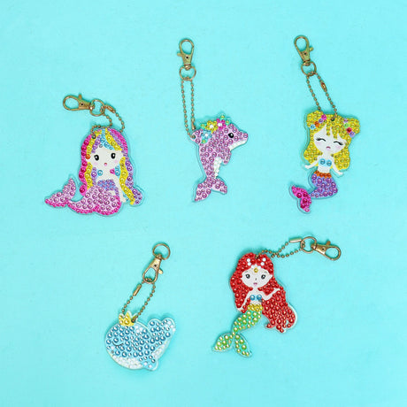 Adorable Keychains Diamond Art Kit – Mermaid (Set of 15) Kitsville
