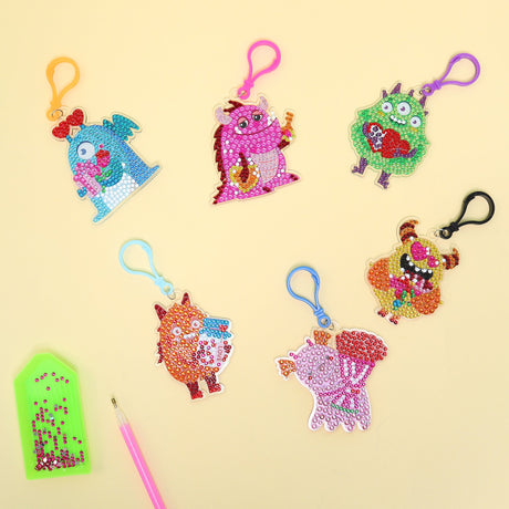Adorable Keychains Diamond Art Kit – Monsters (Set of 15) Kitsville
