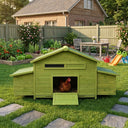 70" Large Wooden Chicken Coop with 2 Nesting Boxes and Waterproof Roof HouseOfZazla