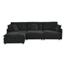 L-Shaped Sectional Sofa With Ottoman, Convertible 4 Seater Couch HouseOfZazla