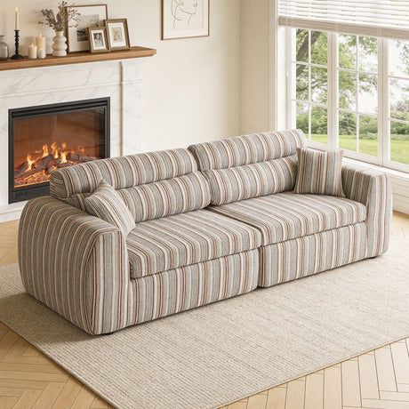 3 Seater, Couch With Throw Pillows For Living Room HouseOfZazla
