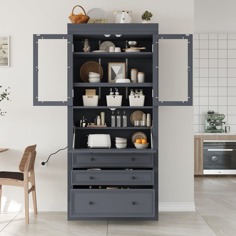 TOPMAX 36 x 16.5 x 78 Inch Freestanding Kitchen Pantry Storage Cabinet HouseOfZazla