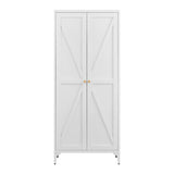 Adjustable 2 Door Kitchen Pantry Cabinet With Striped Design