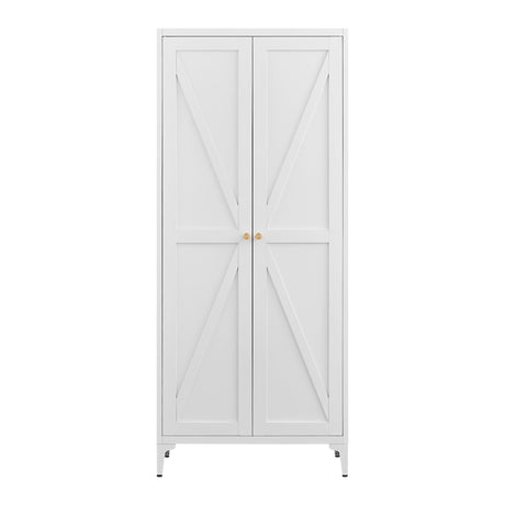 Adjustable 2 Door Kitchen Pantry Cabinet With Striped Design HouseOfZazla