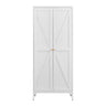Adjustable 2 Door Kitchen Pantry Cabinet With Striped Design HouseOfZazla