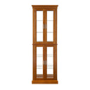 Lighted Curio Cabinet With Adjustable Shelves and Mirrored Back Panel HouseOfZazla