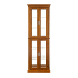Lighted Curio Cabinet With Adjustable Shelves and Mirrored Back Panel
