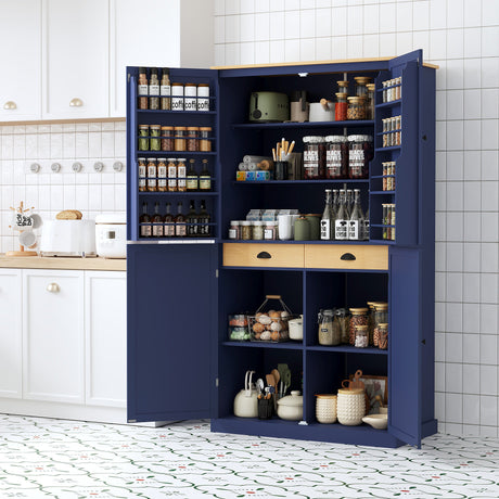TOPMAX Large Freestanding Kitchen Pantry Storage Cabinet HouseOfZazla