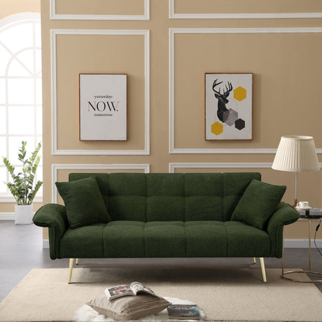 Convertible Double Futon Sofa Bed With Folding Armrests For Living Rooms HouseOfZazla