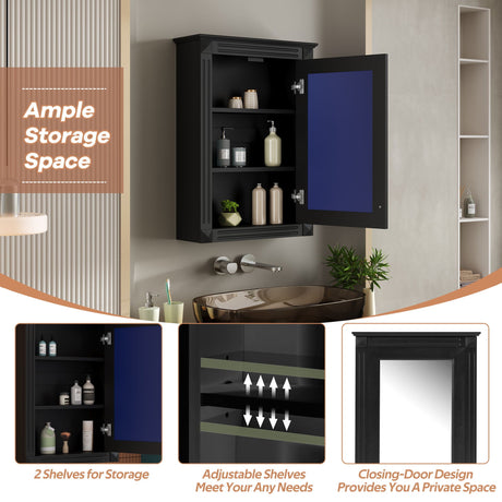 Wall Mounted Bathroom Storage Medicine Cabinet For Over Toilet With Mirror HouseOfZazla