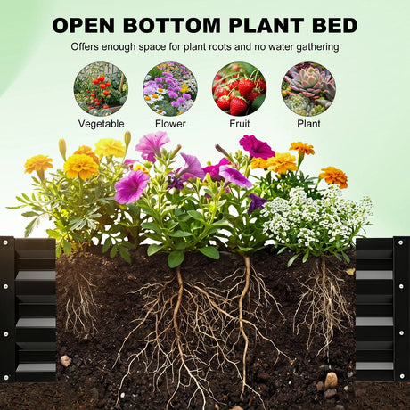 Raised Garden Bed with Arch Trellis, 2 Pack Metal Planter Boxes HouseOfZazla