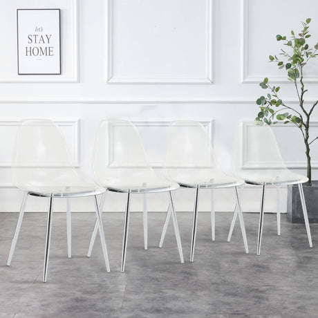 Modern Minimalist Transparent Dining Chair - 6-Piece Set HouseOfZazla
