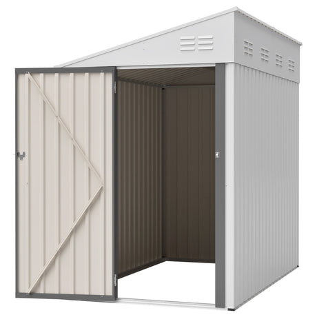 White 4' x 7' Lean-To Storage Shed HouseOfZazla