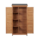 Outdoor Storage Shed With Vertical Tool Cabinet For Backyard