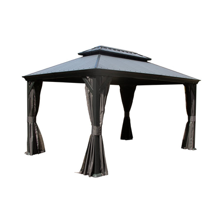 12'x16' Hardtop Gazebo with Resin Roof and Drainage Gutters HouseOfZazla