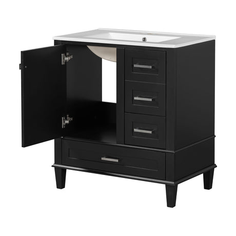 Bathroom Vanity, Modern Bathroom Cabinet With Sink Combo Set, Bathroom Storage Cabinet With A Soft Closing Door And 3 Drawers, Solid Wood Frame HouseOfZazla