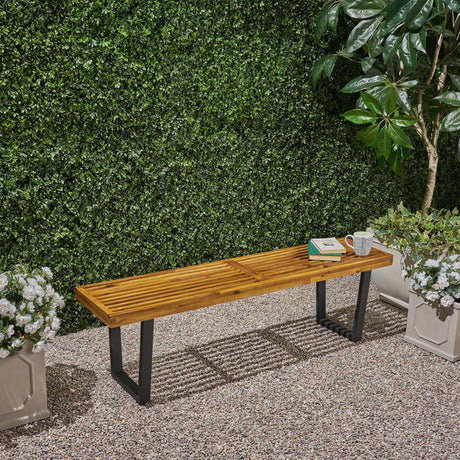 Intrinsic Outdoor Dining Bench With Slat Top HouseOfZazla