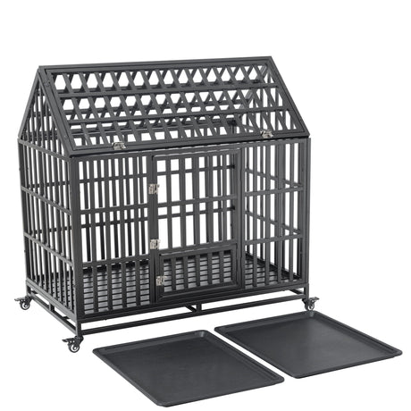 Heavy Duty Dog Crate Lockable Wheels HouseOfZazla