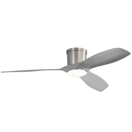 Flush Mount Ceiling Fan With Dimmable LED Light, 3 Blades, Reversible DC Motor HouseOfZazla