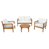 4-Piece Acacia Wood Outdoor Patio Furniture Set