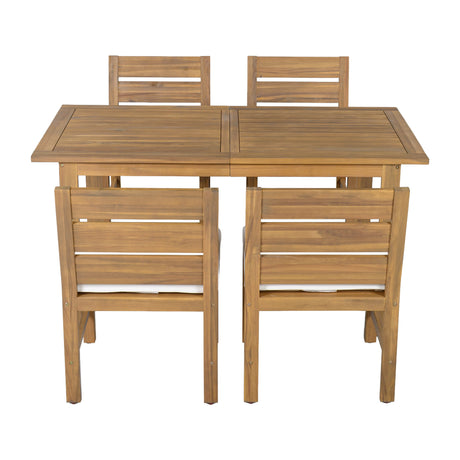 U_STYLE Farmhouse 5-Piece Outdoor Patio Dining Set with Adjustable Legs HouseOfZazla