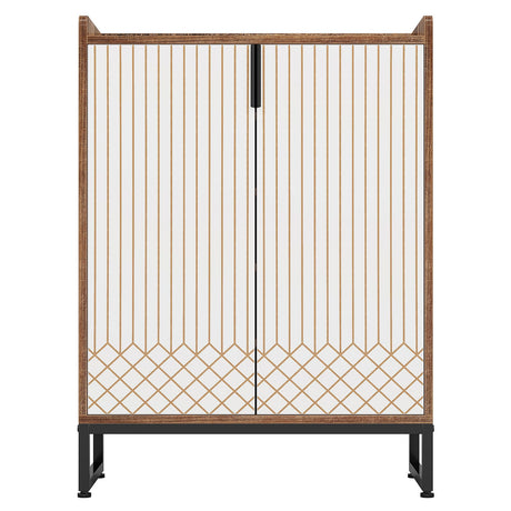 5 Tier Shoe Cabinet With Doors, Compact Entryway Storage Organizer HouseOfZazla