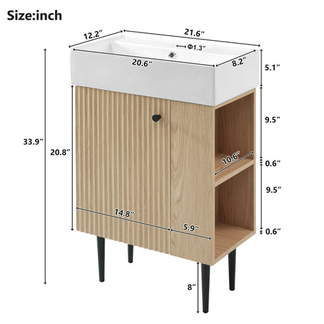 Bathroom Vanity, Combo Cabinet, Bathroom Storage Cabinet, Single Ceramic Sink HouseOfZazla