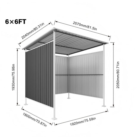 Outdoor Pergola, Bike Storage Shed, Grill Gazebo For Patio - Gray HouseOfZazla