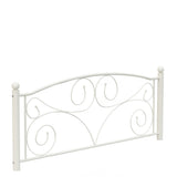 Queen Size Unique Flower Sturdy System Metal Bed Frame with Headboard and Footboard