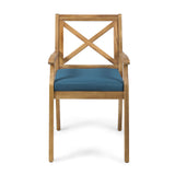 Perla Dining Chair 2pcs with Blue Cushions