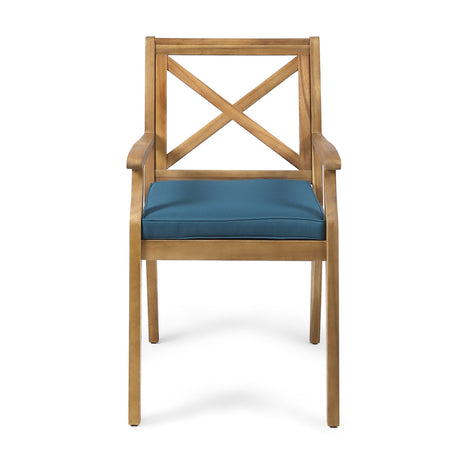 Perla Dining Chair 2pcs with Blue Cushions HouseOfZazla