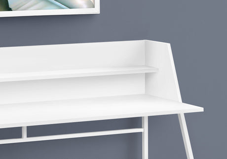 Computer Desk for Home Office with Marble Look and Storage Shelves HouseOfZazla