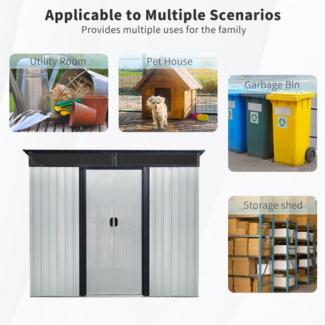 Outdoor Metal Storage Shed And Transparent Plate For Garden, Lawn HouseOfZazla