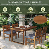 U_STYLE Farmhouse 5-Piece Outdoor Patio Dining Set with Adjustable Legs