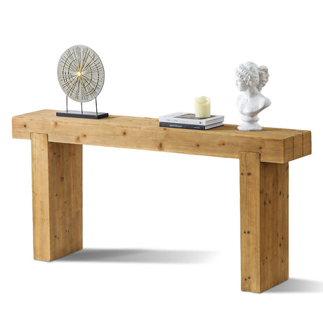 63" Solid Wood Console Table – Rustic Farmhouse Sofa Table HouseOfZazla