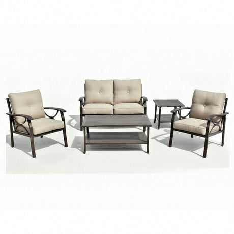 Patio Furniture Set with Coffee Table and Cushions for Backyard HouseOfZazla