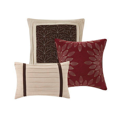7 PC Pieced Faux Suede Comforter Set Red Queen HouseOfZazla