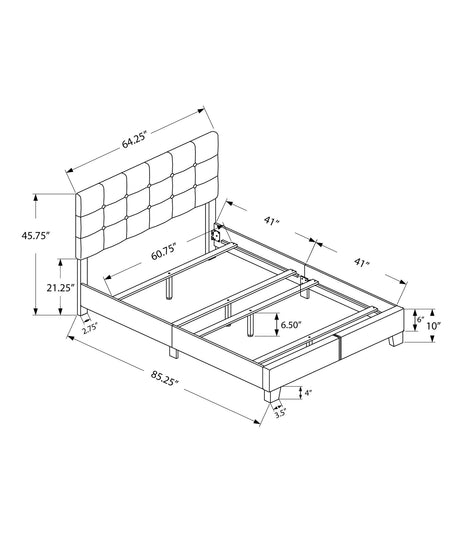 Transitional Upholstered Bed Frame HouseOfZazla