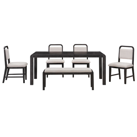Extendable Dining Table Set With 4 Upholstered Chairs And 1 Bench HouseOfZazla