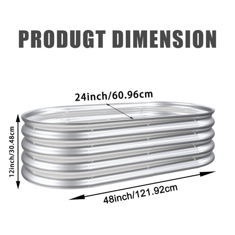 Heavy Duty Galvanized Raised Garden Bed Kit For Vegetables, Flowers & Herbs HouseOfZazla