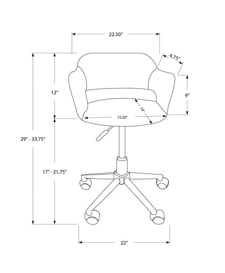 Office Chair, Adjustable Height, Swivel, Ergonomic, Armrests, Contemporary HouseOfZazla