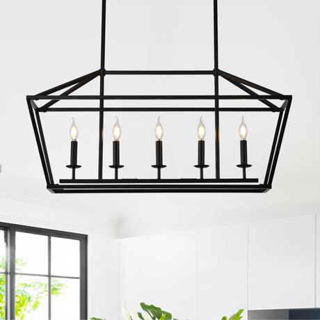 5-Light Farmhouse Kitchen Island Lighting HouseOfZazla
